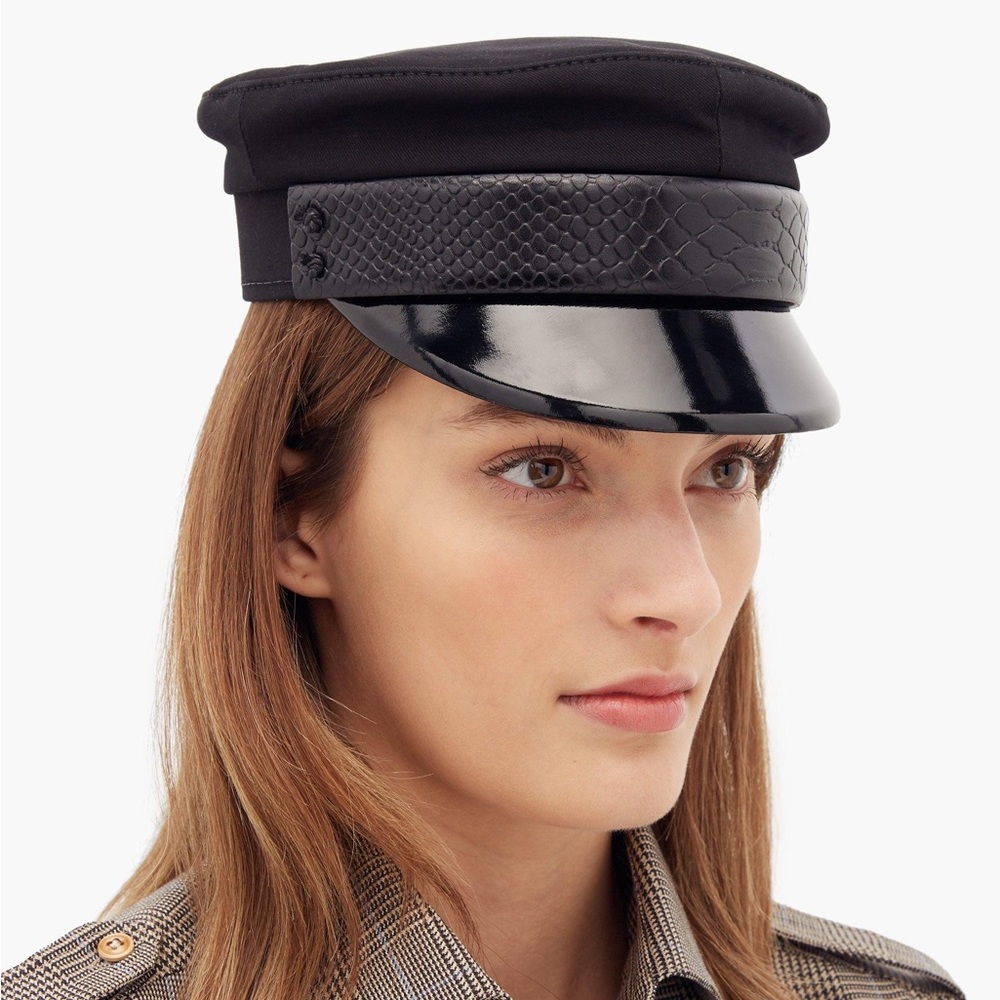 Ruslan Baginskiy Baker Boy Leather Hat